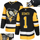 Penguins #1 Desmith Black Glittery Edition Adidas Jersey,baseball caps,new era cap wholesale,wholesale hats